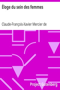 Ebook Éloge du sein des femmes Mercier de Compiègne, Claude-François-Xavier