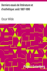 Ebook Derniers essais de littérature et d'esthétique Wilde, Oscar