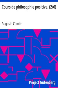 Ebook Cours de philosophie positive. (2/6) Comte, Auguste