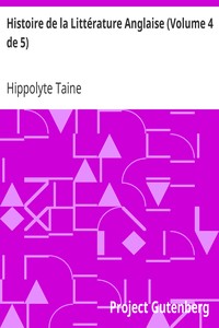 Ebook Histoire de la Littérature Anglaise (Volume 4 de 5) Taine, Hippolyte