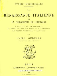 Ebook La Renaissance Italienne et la Philosophie de l'Histoire Gebhart, Emile