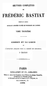Ebook Œuvres Complètes de Frédéric Bastiat, tome 3 Bastiat, Frédéric