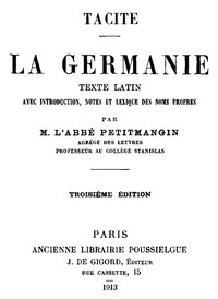 Ebook La Germanie Tacitus, Cornelius