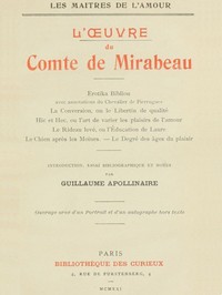 Ebook L'oeuvre du comte de Mirabeau Mirabeau, Honoré-Gabriel de Riqueti, comte de
