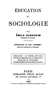 Ebook Éducation et sociologie Durkheim, Émile