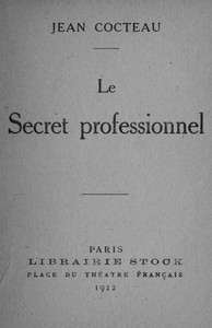 Ebook Le Secret professionnel Cocteau, Jean