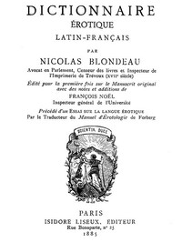 Ebook Dictionnaire érotique Latin-Français Blondeau, Nicolas