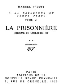 Ebook La Prisonnière (Sodome et Gomorrhe III) Proust, Marcel