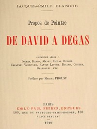 Ebook Propos de peintre, première série Blanche, Jacques-Émile