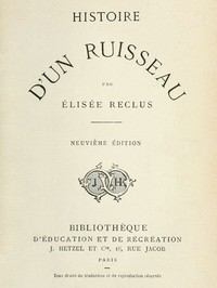 Ebook Histoire d'un ruisseau Reclus, Elisée