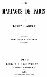 Ebook Les mariages de Paris About, Edmond