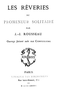 Ebook Les Rêveries du Promeneur Solitaire Rousseau, Jean-Jacques