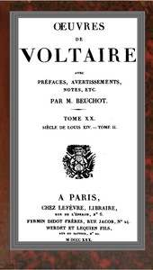 Ebook Œuvres de Voltaire Tome XX Voltaire